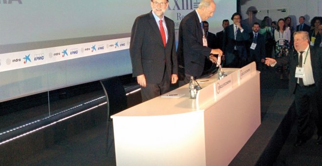 Mariano Rajoy en la clausura de las sesiones de la XXXIII Reunión del Círculo de Economía. EUROPA PRESS