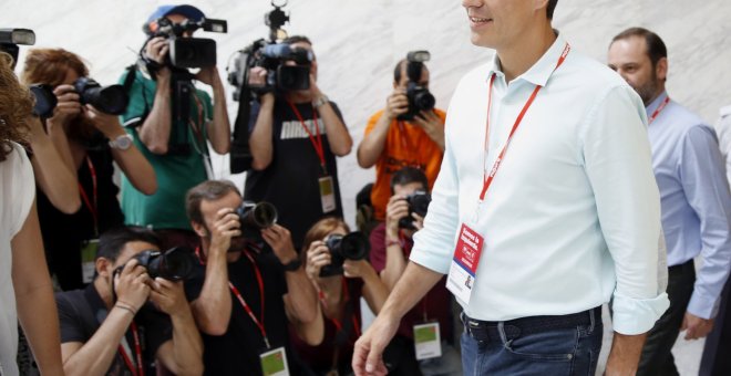 Pedro Sánchez durante el 39 Congreso Federal del PSOE.EFE/Sergio Barrenechea