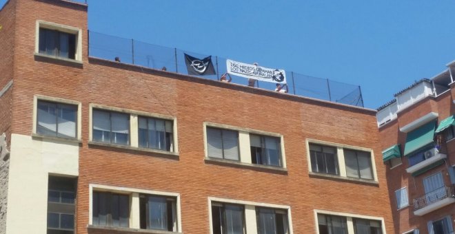 Edificio que fue okupado hace dos semanas por la Coordinadora Antifascista de Madrid y que fue desalojado por la Policía el pasado domingo.- COORDINADORA ANTIFASCISTA