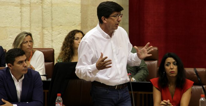 Juan Marín, portavoz del Grupo parlamentario de Ciudadanos, en el Parlamento andaluz