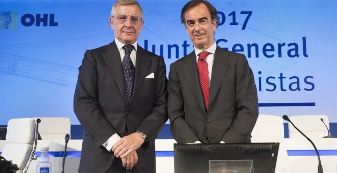 El consejero delegado de OHL, Tomás García Madrid, y el presidente de la compañía, Juan Villar-Mir de Fuentes. E.P.