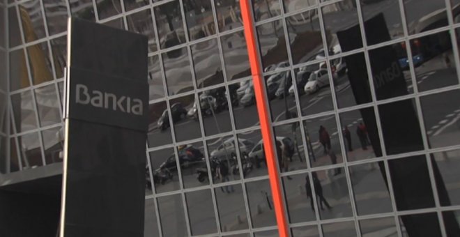 Entrada de la sede de Bankia, en las Torres Kio de Madrid. E.P.
