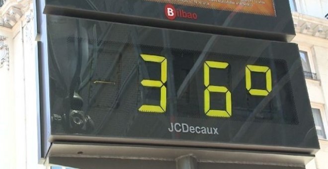 Un termómetro urbano marca altas temperaturas en Bilbao.- EP
