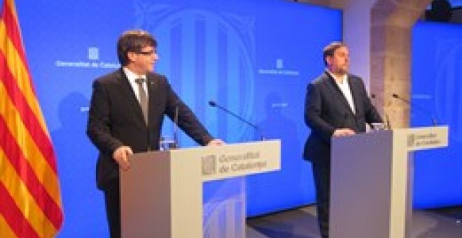 Carles Puigdemont i Oriol Junqueras expliquen la remodelació del seu govern