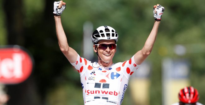 El ciclista francés Warren Barguil, del Sunweb, se ha alzado con la victoria en la 13ª etapa del Tour./REUTERS