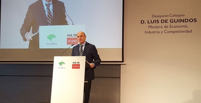 El ministro de Economía, Luis de Guindos, en Málaga. / EP