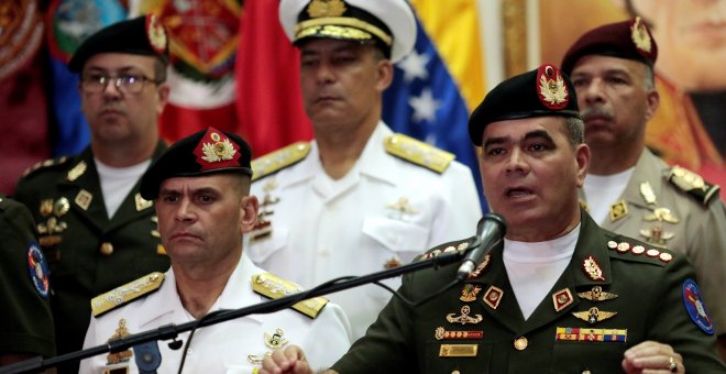 El ministro de Defensa de Venezuela, Vladimir Padrino, en una rueda de prensa en Caracas el pasado 1 de agosto. REUTERS/Marco Bello