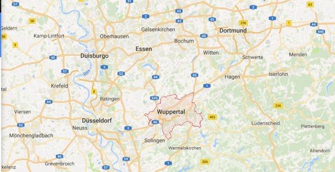 Un muerto y dos heridos en Wuppertal, Alemania. / Google Maps