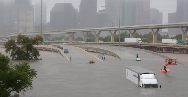 La ciudad de Houston, completamente anegada tras el paso de la tormenta tropical Harvey. REUTERS