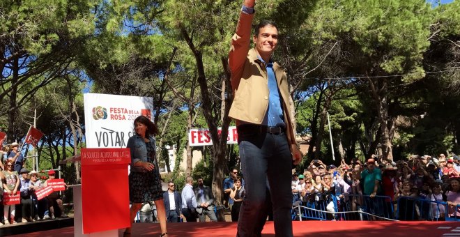 Pedro Sánchez durante la Fiesta de la Rosa./EUROPA PRESS