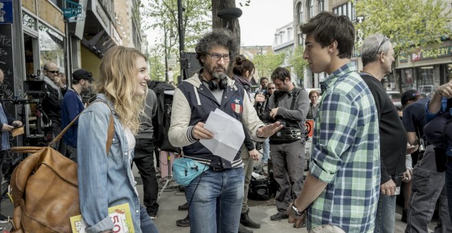 Radu Mihăileanu durante el rodaje de la película "La historia del amor" (2017).