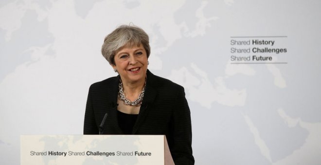 La primera ministra británica, Theresa May, durante su discurso en Florencia - Alessandra Tarantino/Reuters