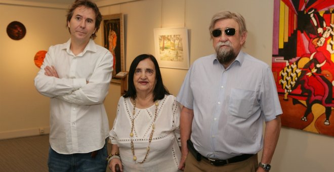 Eduardo Matute, Natividad Díez Y Rafael Arias, tres de los artistas invidentes que exponen en el Museo Tiflológico de la ONCE. E.P.