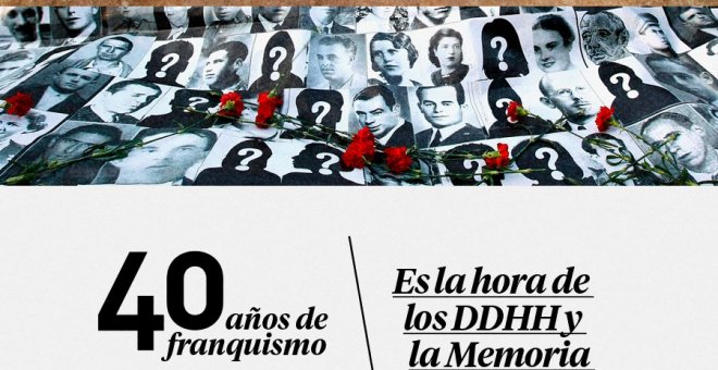 Cartel '40 años de franquismo, 40 años de impunidad'. Twitter/@AreaMujer_IU