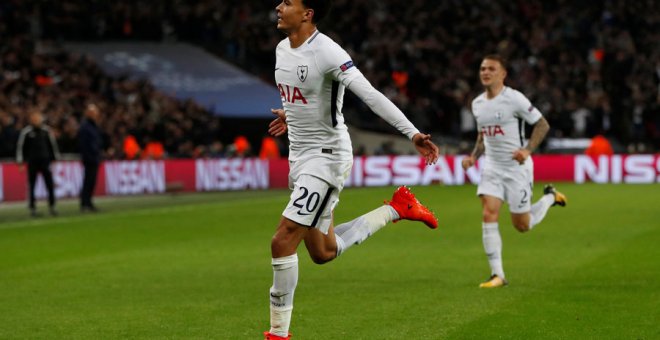 Dele Alli celebra uno de sus goles al Real Madrid. Reuters/Paul Childs