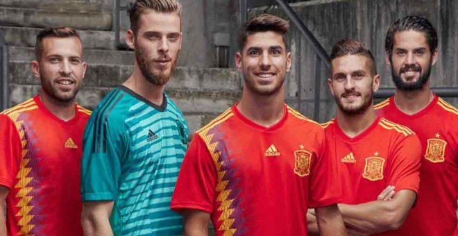 Jugadores de la Selección con la camiseta para el Mundial de 2018