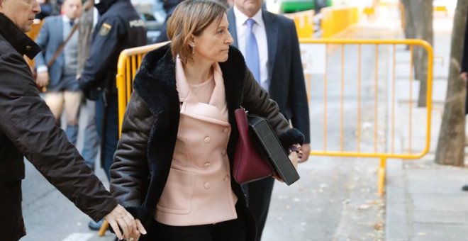 Forcadell, a su llegada al Supremo este jueves. EFE/Angel Díaz