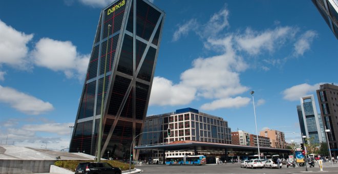 Sede de Bankia, en una de las Torres Kio en la madrileña plaza de Castilla. E.P.