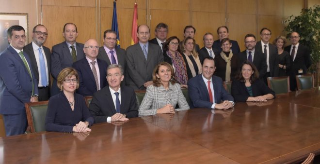 Los firmantes del acuerdo Cersa, Ibercaja, SGR-Cesgar para financiar a 6.000 empresas de toda España.