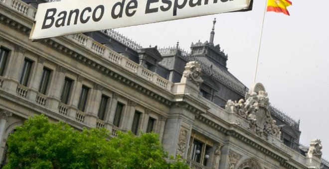 El edificio del Banco de España visto desde la entrada de la estación del metro del mismo nombre. AFP/Dominique Faget