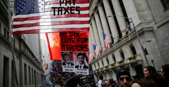 Protestas contra gobierno de EEUU en Wall Street./REUTERS