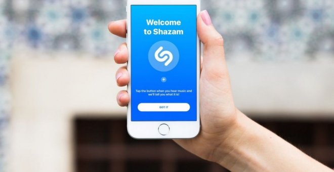 La aplicación Shazam, en un IPhone de Apple.