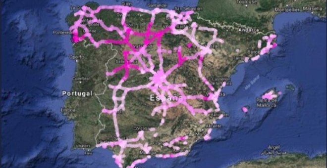 Mapa de las carreteras más afectadas por la ciclogénesis./DGT