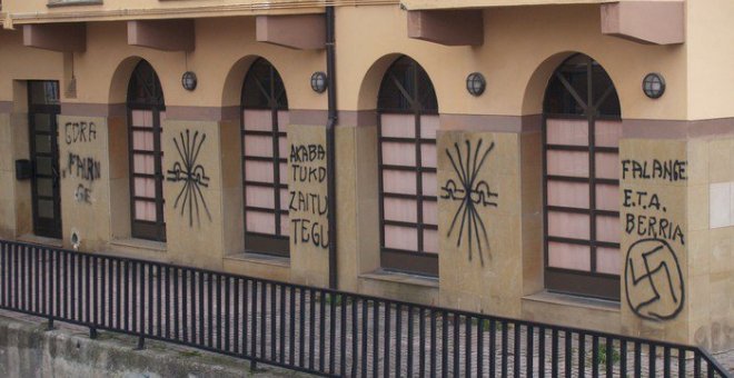 Pintadas falangistas en Altsasu./Público