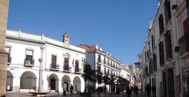 Vista de una calle en Almendralejo, Badajoz.