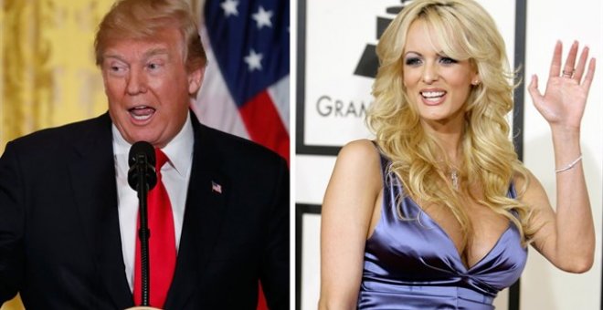 Donald Trump y Stephanie Clifford, conocida por el nombre artístico de Stormy Daniels. REUTERS