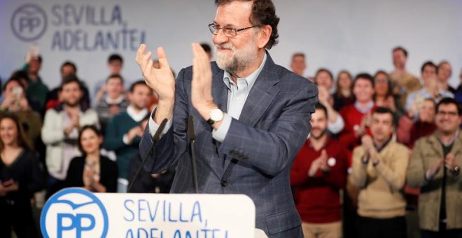 El presidente del Gobierno, Mariano Rajoy, durante su inetervención en la clausura del acto. EFE