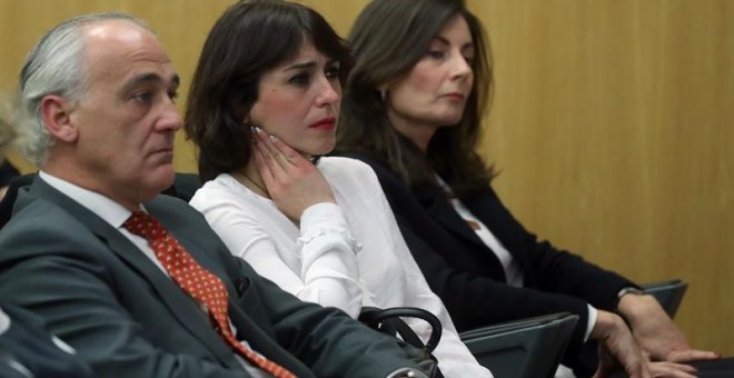 Juana Rivas en un momento del debate en el Colegio de Procuradores de Madrid / EFE