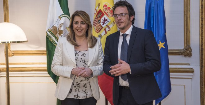 Susana Díaz y José María González, 'Kichi', en San Telmo, sede de la Junta de Andalucía