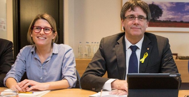 Carles Puigdemont y Elsa Artadi en una imagen de archivo. EFE/Stephanie Lecocq