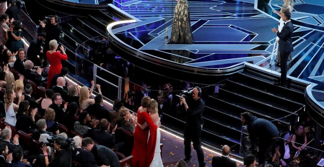 La actriz Frances McDormand durante su discurso al recoger el Oscar. /REUTERS