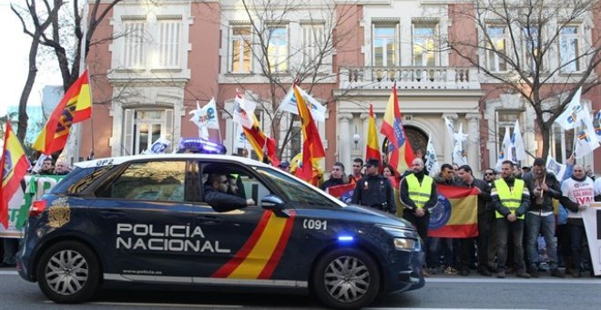 Manifestación por la equiparación salarial de la Policía Nacional. EUROPA PRESS
