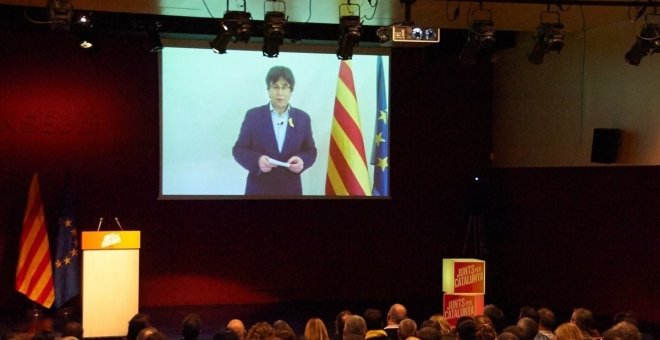 Carles Puigdemont intervé a reunió de diputats de Junts per Catalunya / EUROPA PRESS