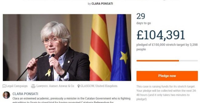 Clara Ponsatí, en la campaña para recaudar dinero para su defensa.