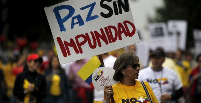 Una protesta campesina en Colombia pidiendo paz sin impunidad. REUTERS