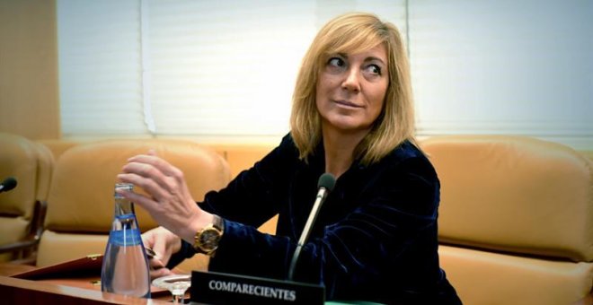 La ex directora general de Medios de la Comunidad Isabel Gallego en la Asamblea de Madrid para declarar ante la comisión de investigación de la corrupción. EFE