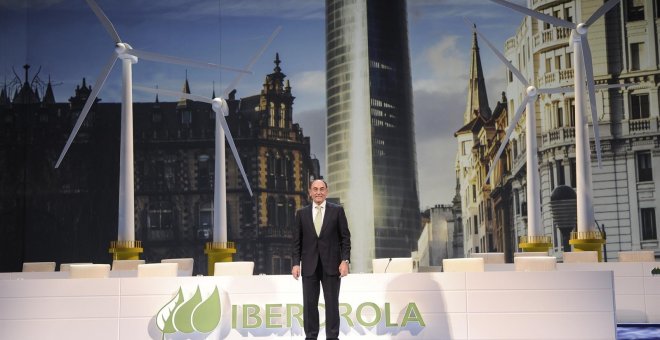El presidente de Iberdrola, Ignacio Galán, a su llegada a la junta general de accionistas celebrada en Bilbao. E.P.