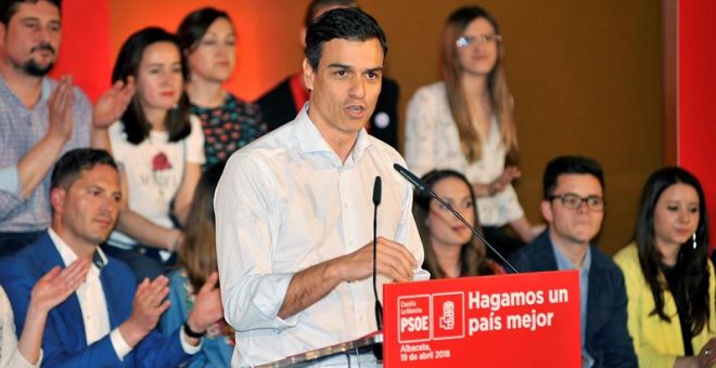 Pedro Sánchez, este jueves en Albacete. EFE/ Manu