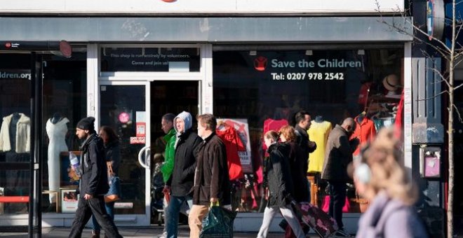 Una oficina de Save the Children en Londres. AFP