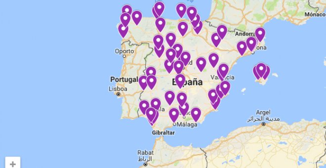 Mapa actualizado de concentraciones  contra la sentencia de 'La Manada'