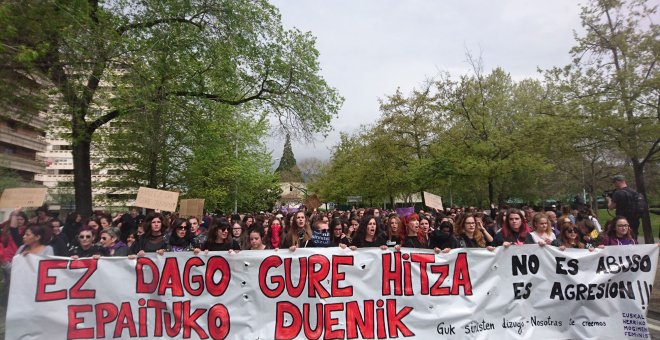 Manifestación en Pamplona contra la sentencia de 'La Manada'.