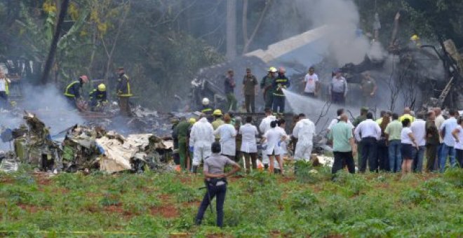 Imagen del avión siniestrado en Cuba
