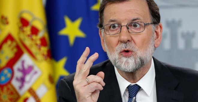 Mariano Rajoy, durante su comparecencia en Moncloa. (REUTERS)