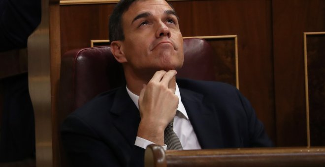 Pedro Sánchez durante el debate de la moción de censura en el Congreso. - REUTERS