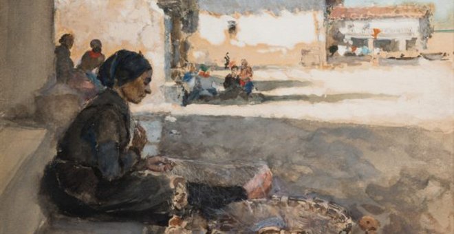 Detalle de 'Fuenterrabía', obra de Joaquín Sorolla que expone la Sala Nonell