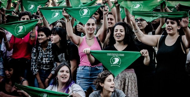 Manifestación de apoyo al Proyecto de Ley de la Campaña Nacional por el Derecho al Aborto Legal en Argentina. 6 de marzo de 2018, Paraná.